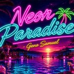 Neon Paradise by Geno Samuel artwork featuring neon lights and a vibrant summer night atmosphere